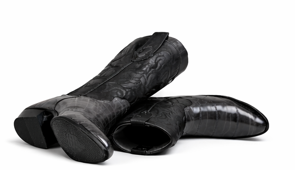Mens Eel Cowboy Boot - "Grey" Boot