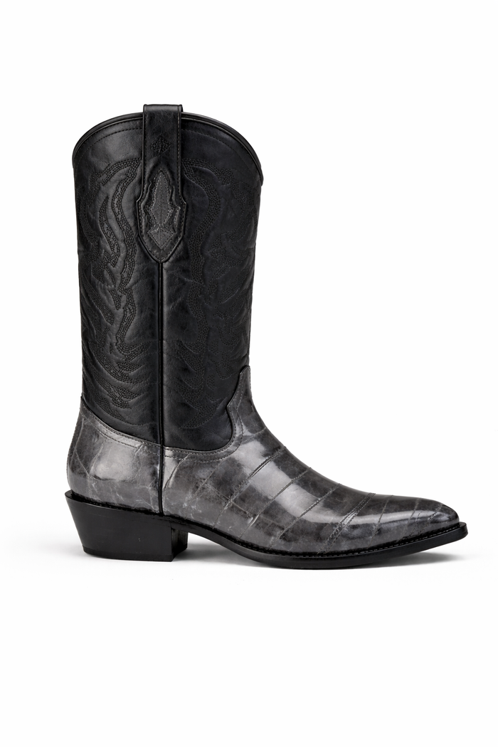 Mens Eel Cowboy Boot - "Grey" Boot