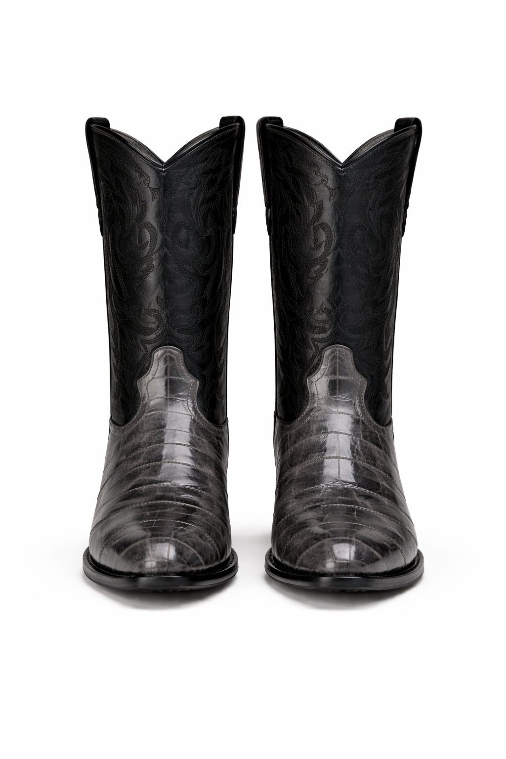 Mens Eel Cowboy Boot - "Grey" Boot