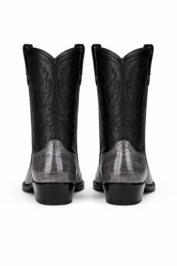 Mens Eel Cowboy Boot - "Grey" Boot
