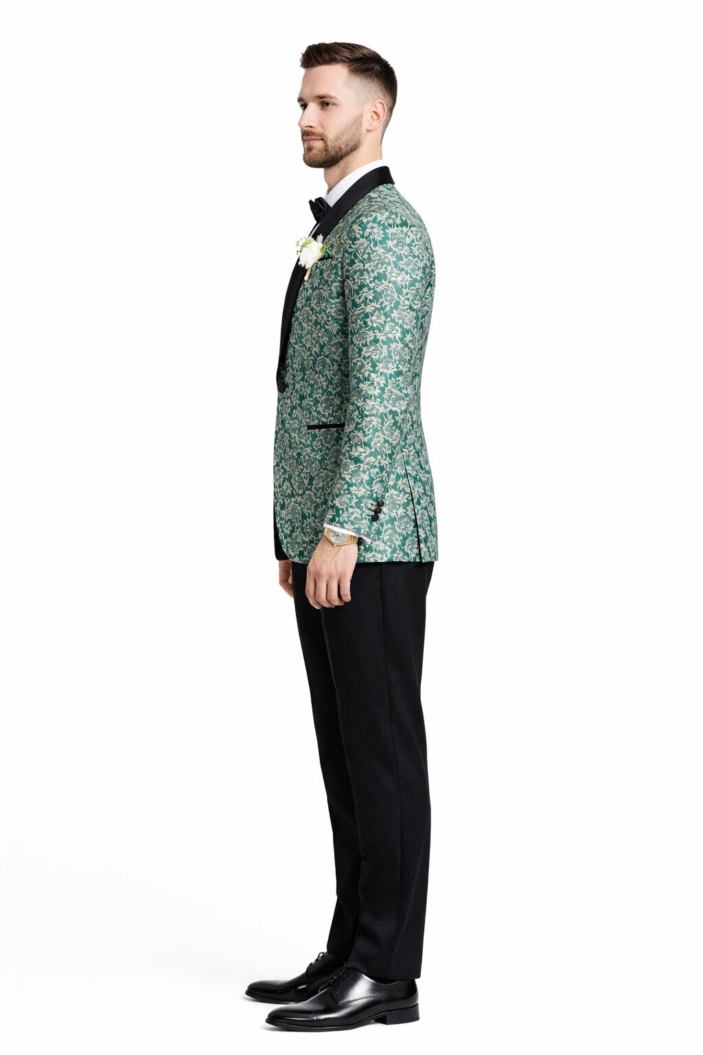 Emerald Green Paisley Tuxedo Suit for Men