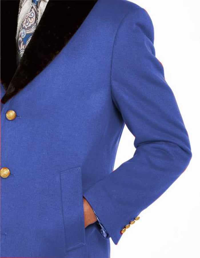 Men's Faux-Fur Shawl Collar Overcoat