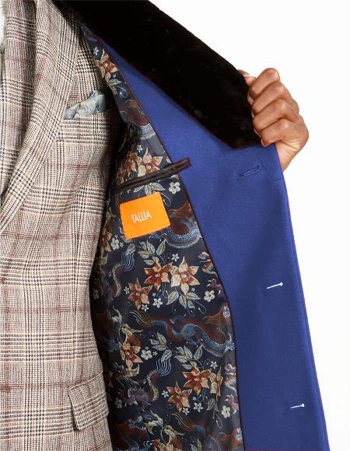 Men's Faux-Fur Shawl Collar Overcoat