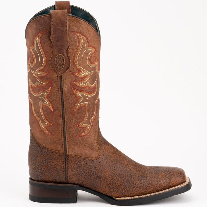Men's Ferrini Toro Leather Boots Handcrafted Brandy