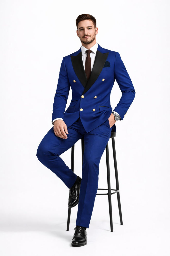 Double Breasted Tuxedo Groom Suit