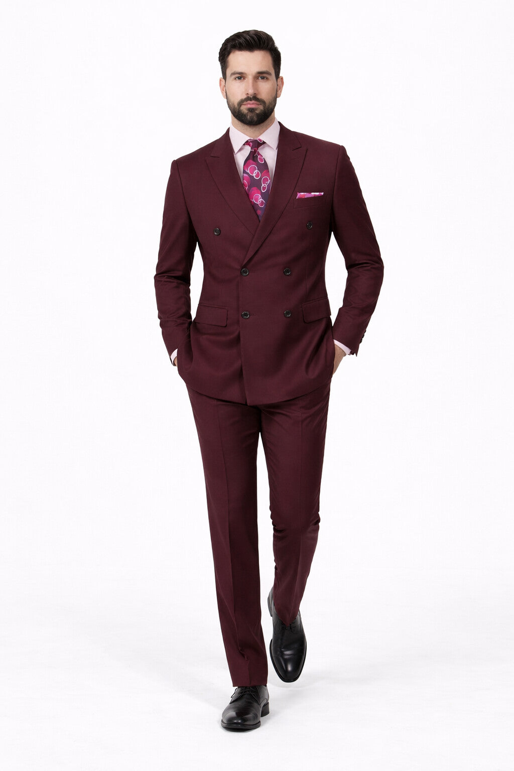 Apollo King Men's 2pc Double Breasted Outlet Suit Pleated Pants