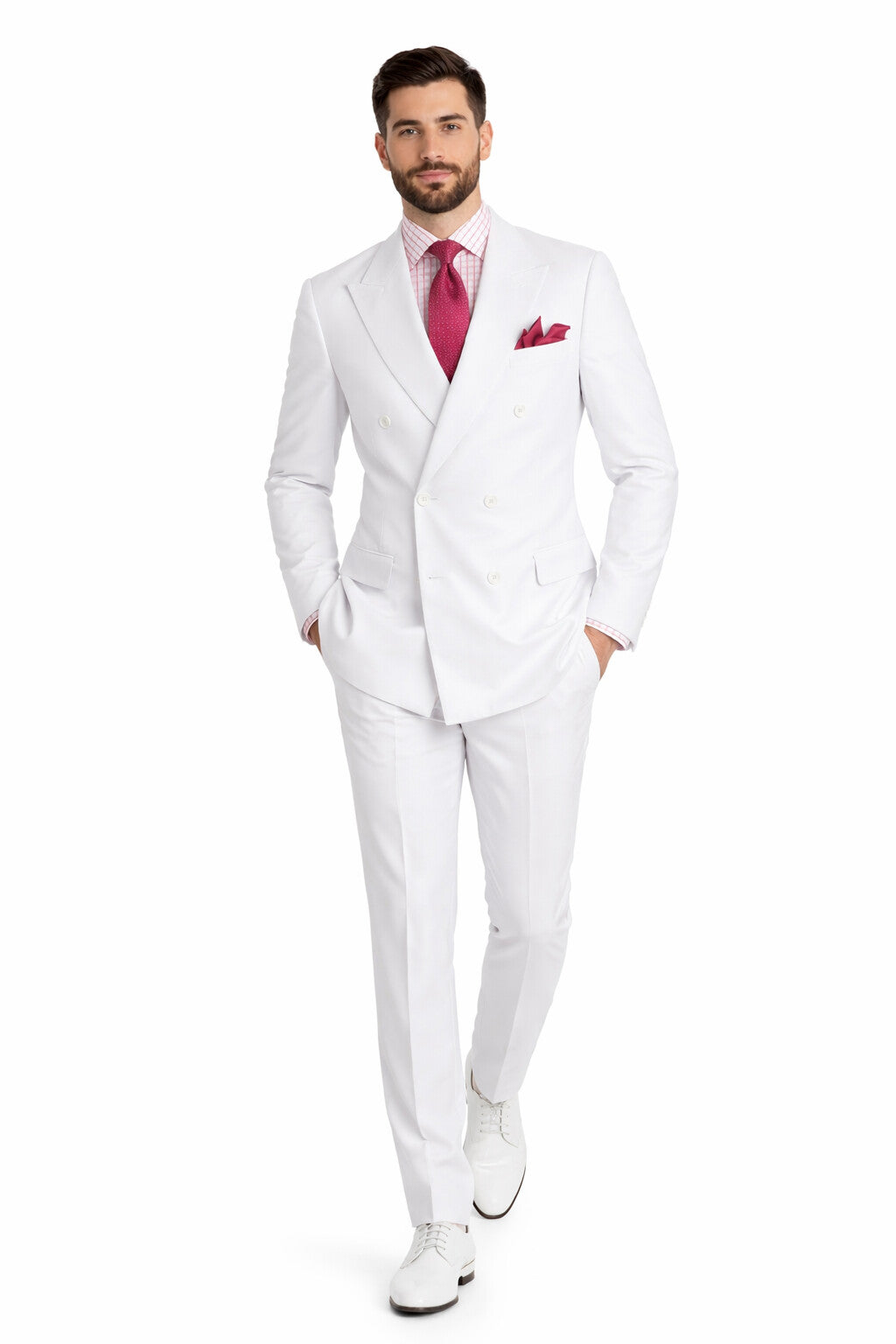 Apollo King Men's 2pc Double Breasted Outlet Suit Pleated Pants