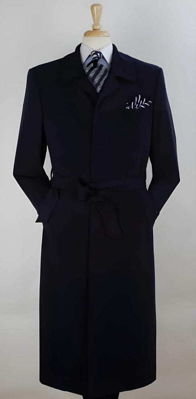 Men's Navy Full Length Top Coat