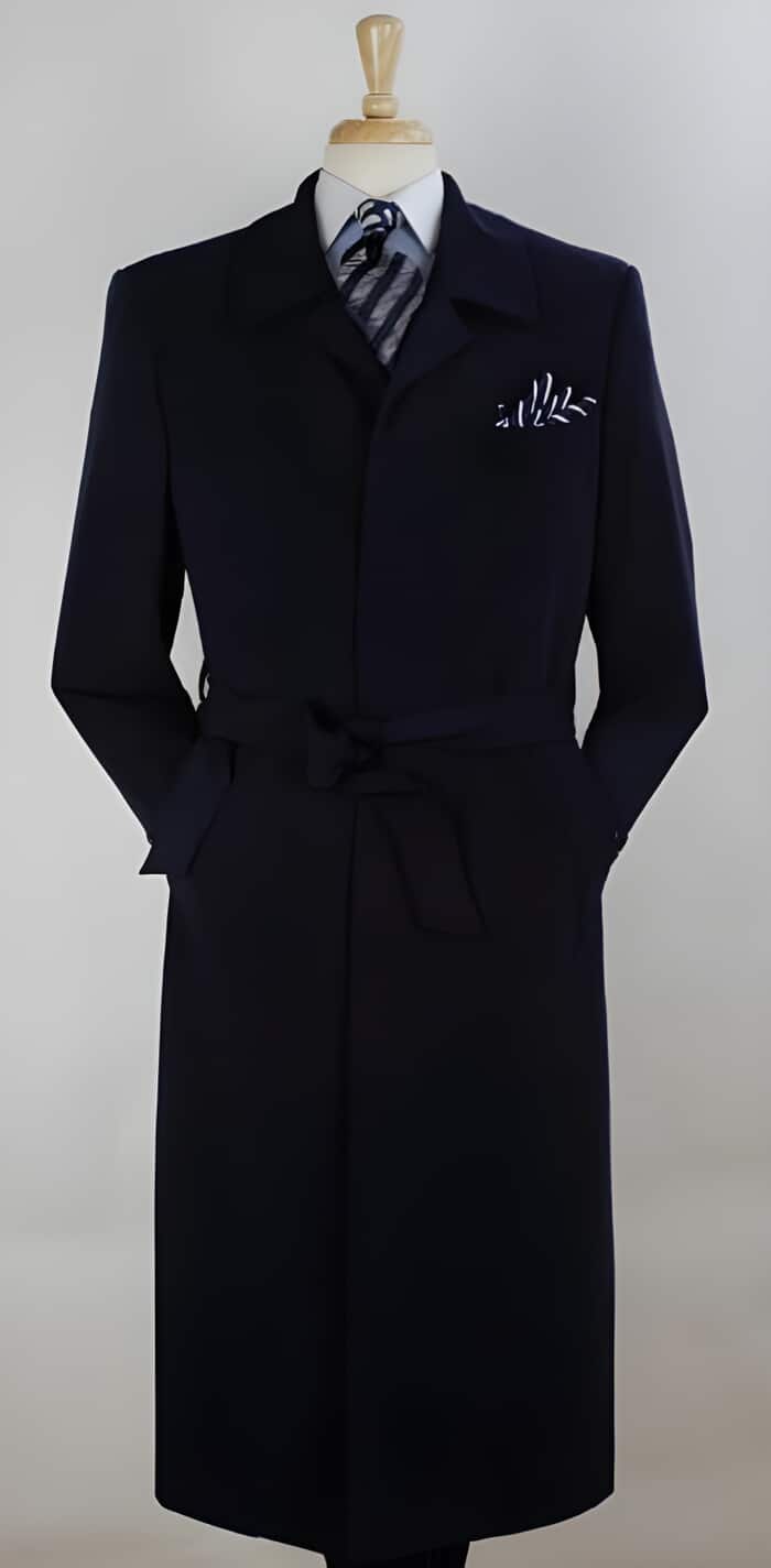 Men's Navy Full Length Top Coat