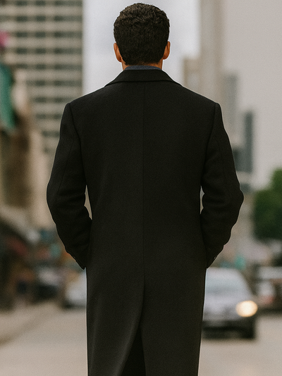 Men's Full Length Long Men's Dress Topcoat - Winter coat in Cashmere Blend