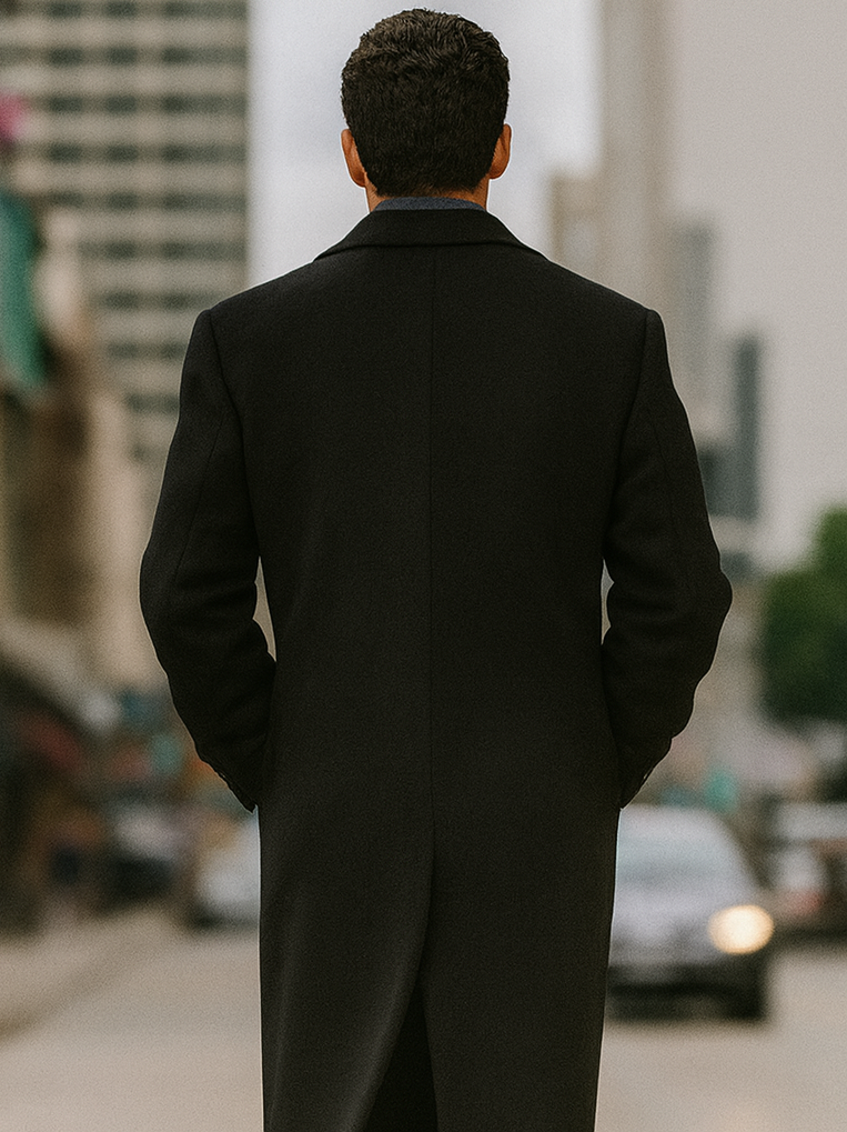 Men's Full Length Long Men's Dress Topcoat - Winter coat in Cashmere Blend