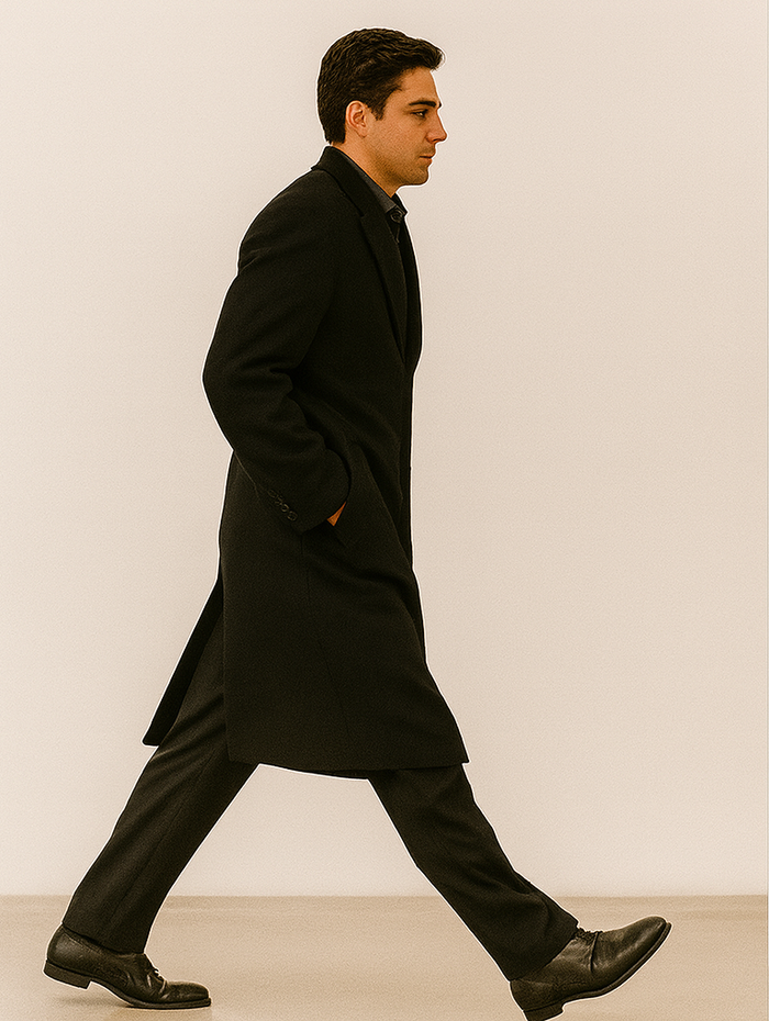 Men's Full Length Long Men's Dress Topcoat - Winter coat in Cashmere Blend