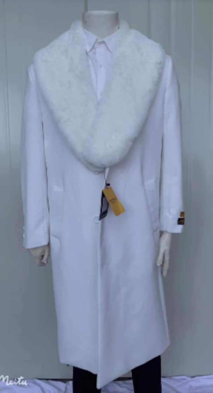 Men's Wool Cashmere Overcoat - White