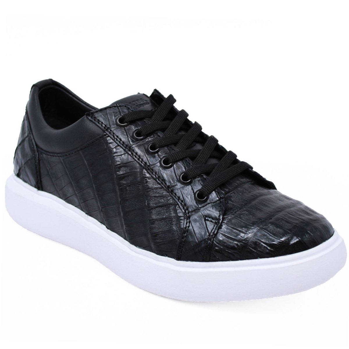 Genuine Caiman Belly Sneakers for Men - Black