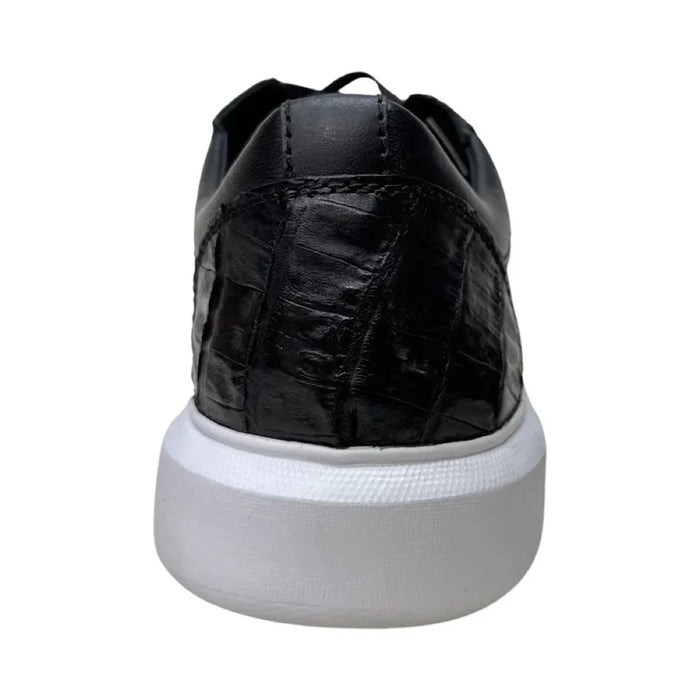 Genuine Caiman Belly Sneakers for Men - Black