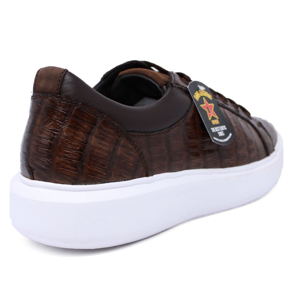 Caiman Belly Skin Brown Sneakers for Men