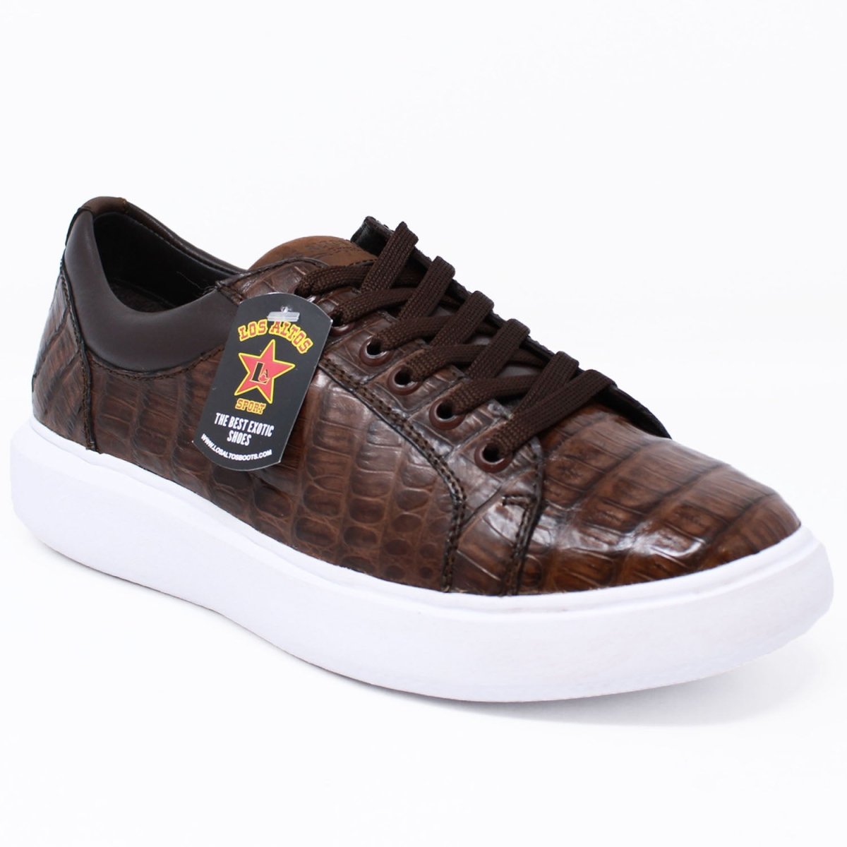 Caiman Belly Skin Brown Sneakers for Men