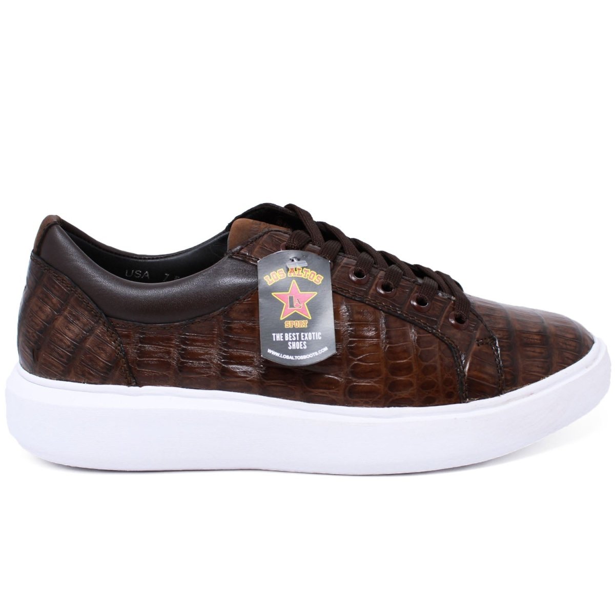 Caiman Belly Skin Brown Sneakers for Men