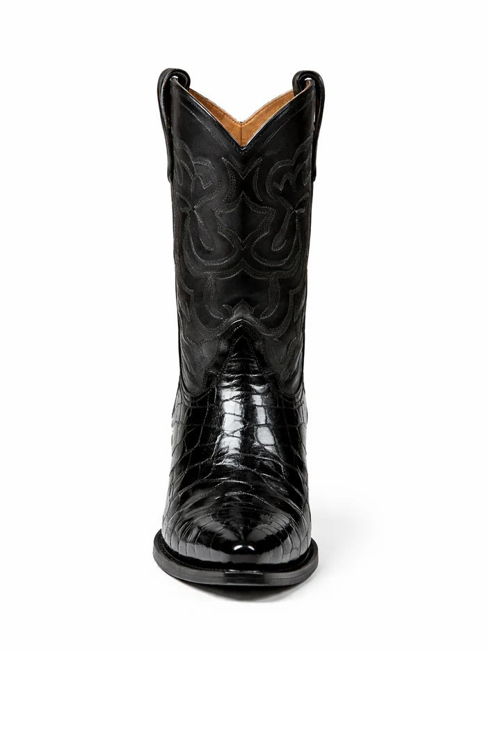 Men's Gray Dress Cowboy Boot Cheap Priced For Sale Online Genunie Eel King Exotic Boots Snip Toe- Botas De Anguila