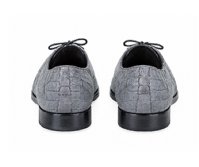 Men's Gray Genuine Crocodile Los Altos Oxfords Style Dress Shoes