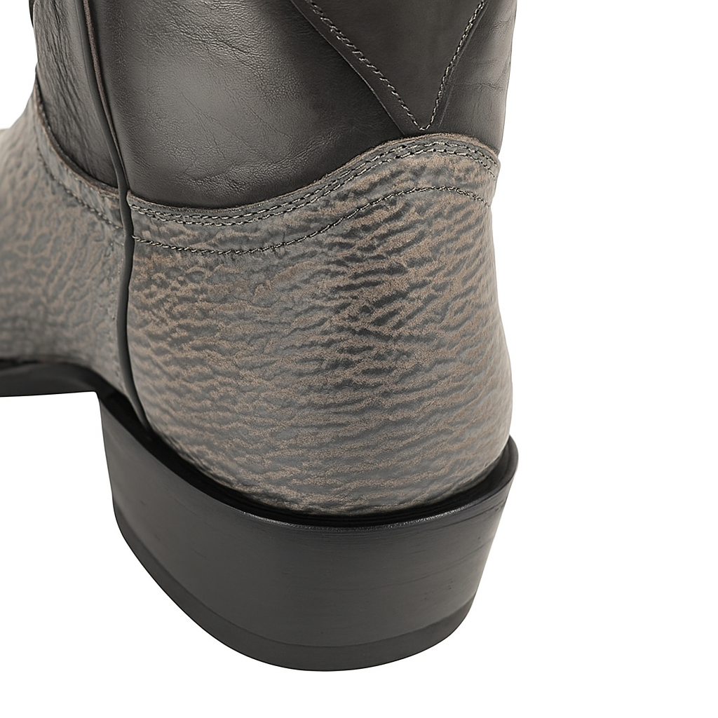 King Exotic Gray Sharkskin Snip Toe Boots