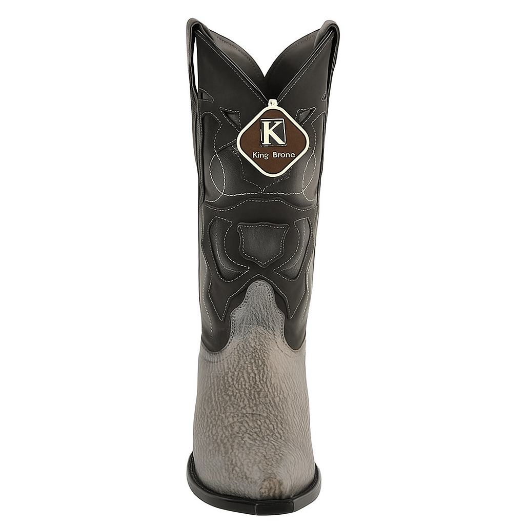 King Exotic Gray Sharkskin Snip Toe Boots