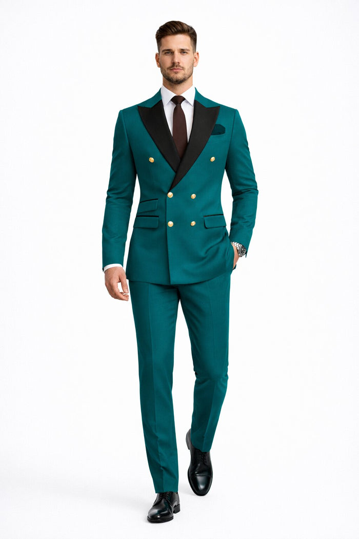 Double Breasted Tuxedo Groom Suit