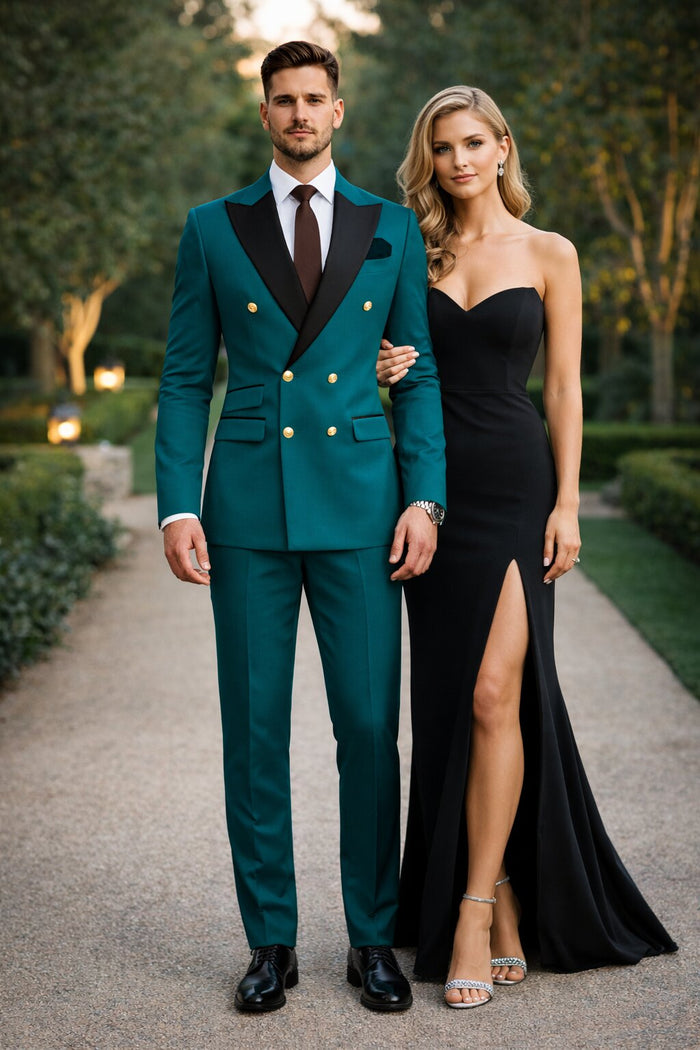 Double Breasted Tuxedo Groom Suit