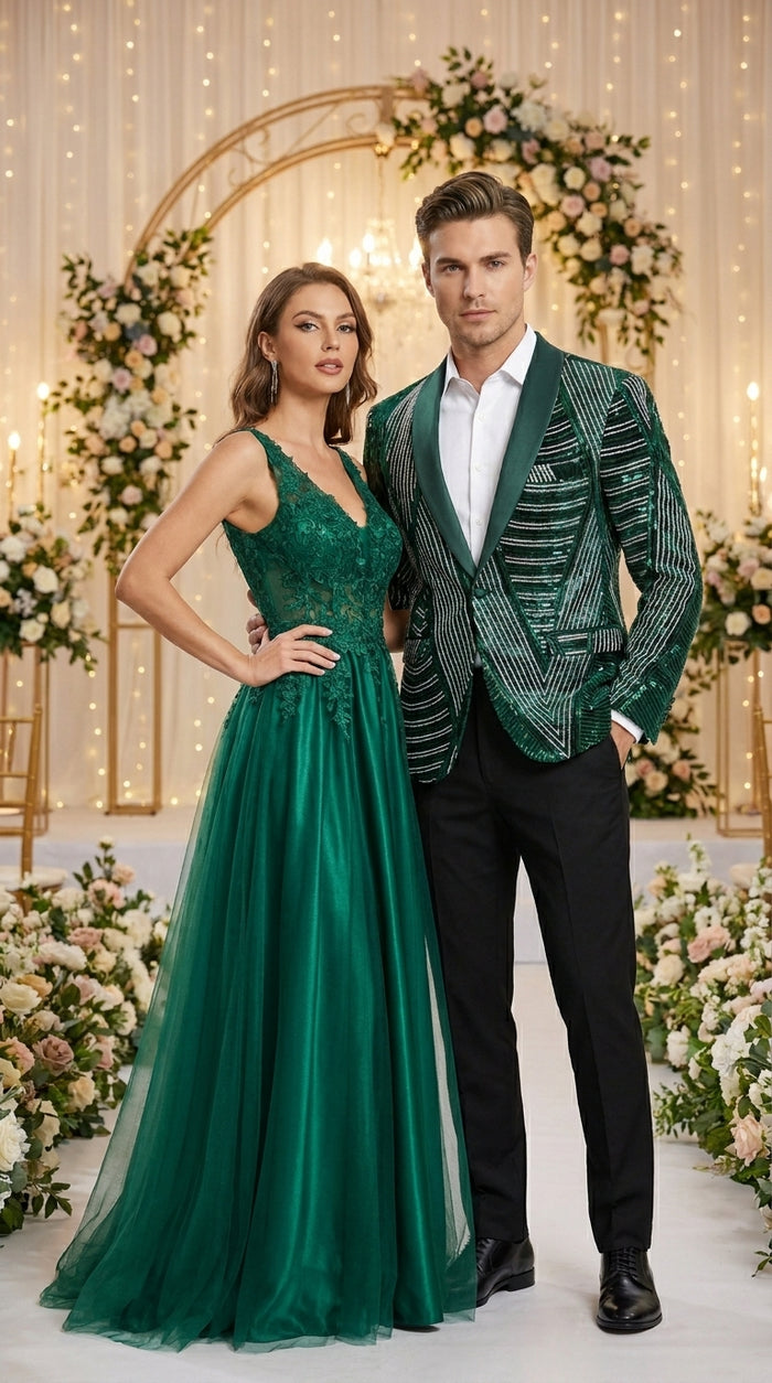 Mens Green Sequin Christmas Holiday Blazer – Luxury Party Jacket for New Year, Wedding and Festive Events New Year Jacket