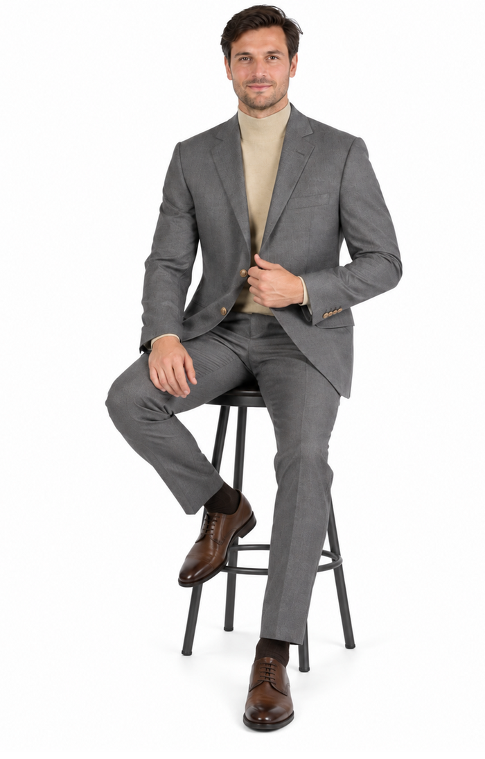 Men's Grey Blazer On Sale Polyester