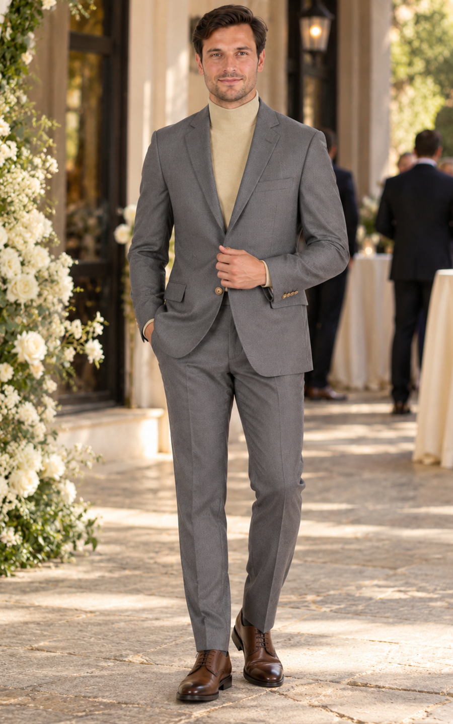 Men's Grey Blazer On Sale Polyester