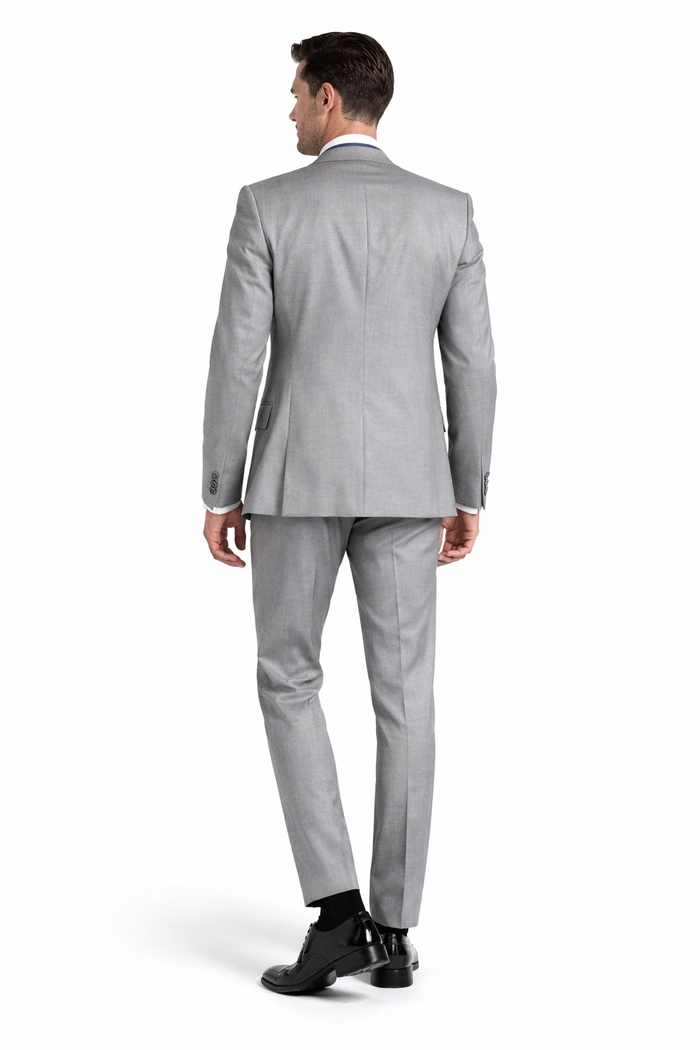 Men's Grey Tuxedo Suit With Matching 3 Button Vest