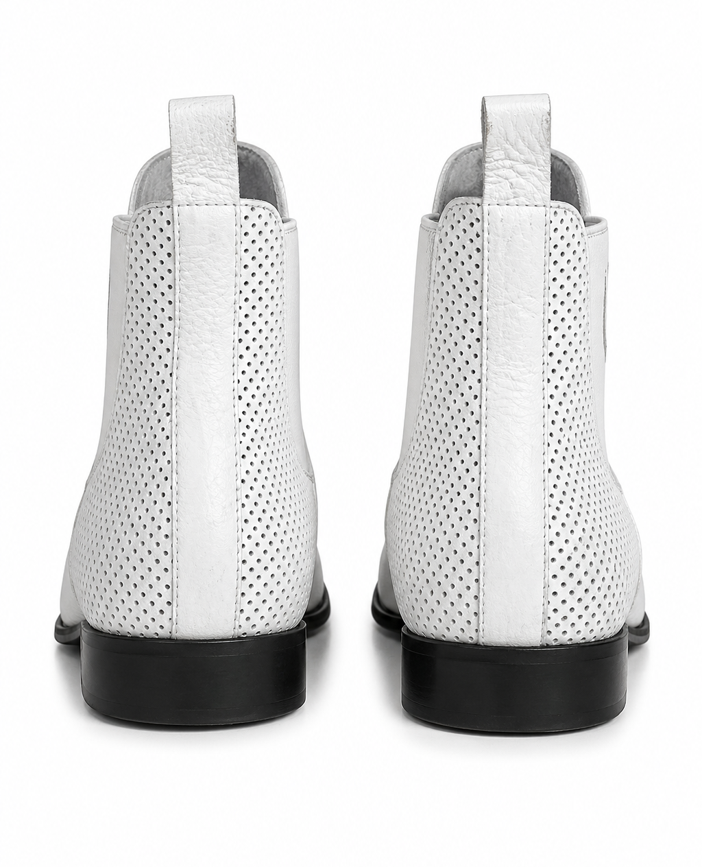 Men's Handcrafted White Vestigium Genuine Catshark Chelsea Boots
