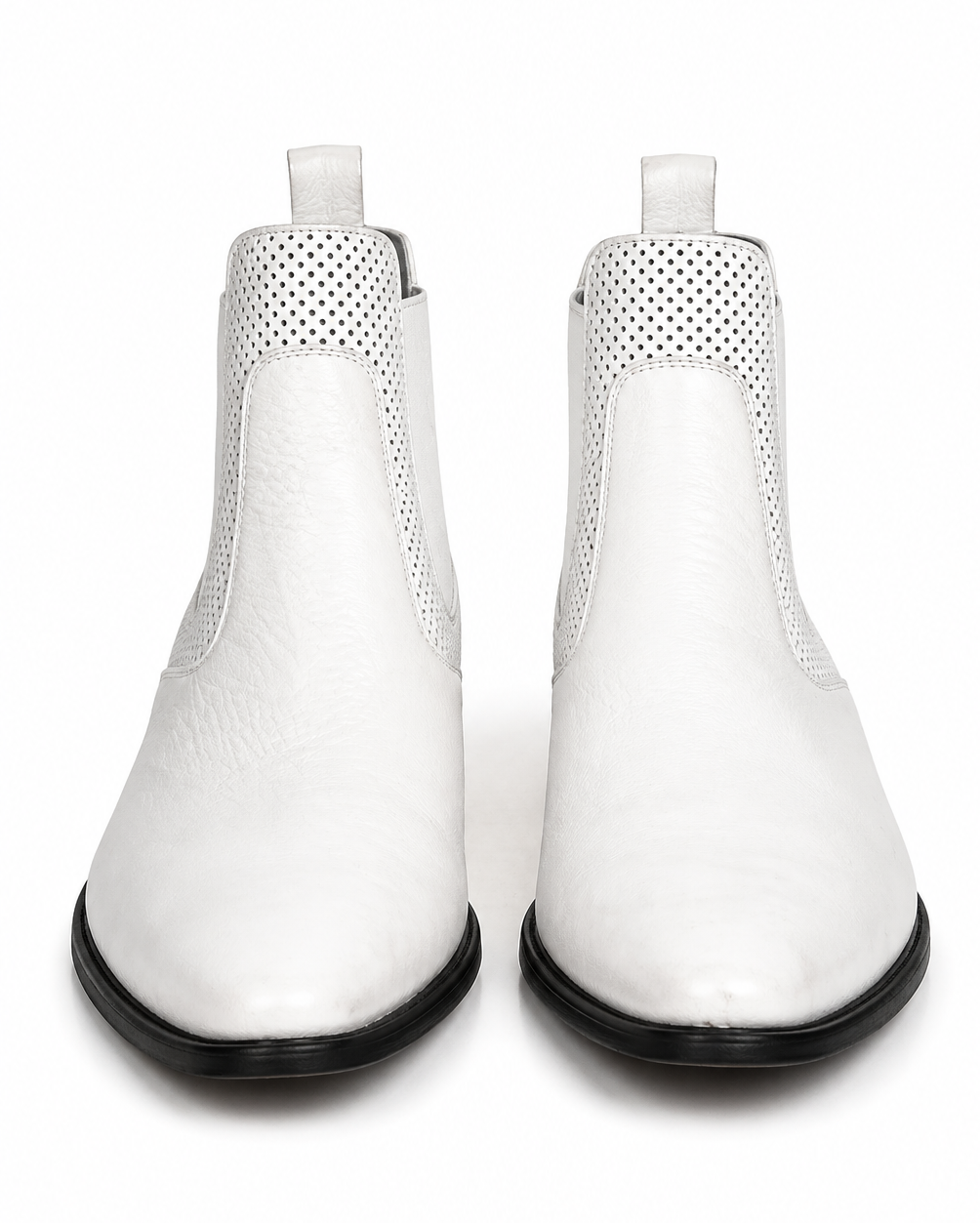 Men's Handcrafted White Vestigium Genuine Catshark Chelsea Boots