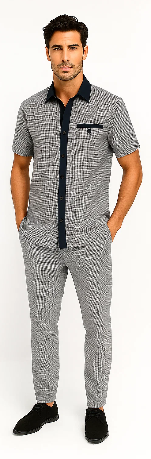 Men’s Houndstooth Walking Suit - 2 Piece Set by Zacchi