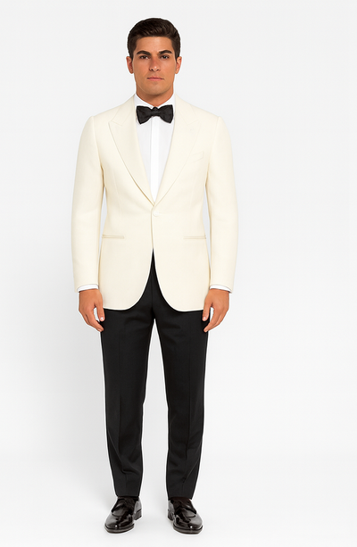 Men's James Bond Outfit Dinner Two Piece Ivory Tuxedo