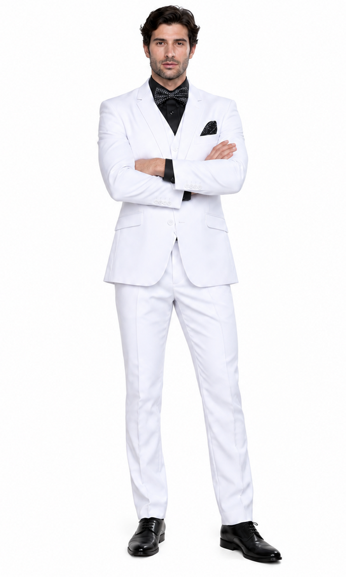 White Saturday Night Fever Disco Suit for Men
