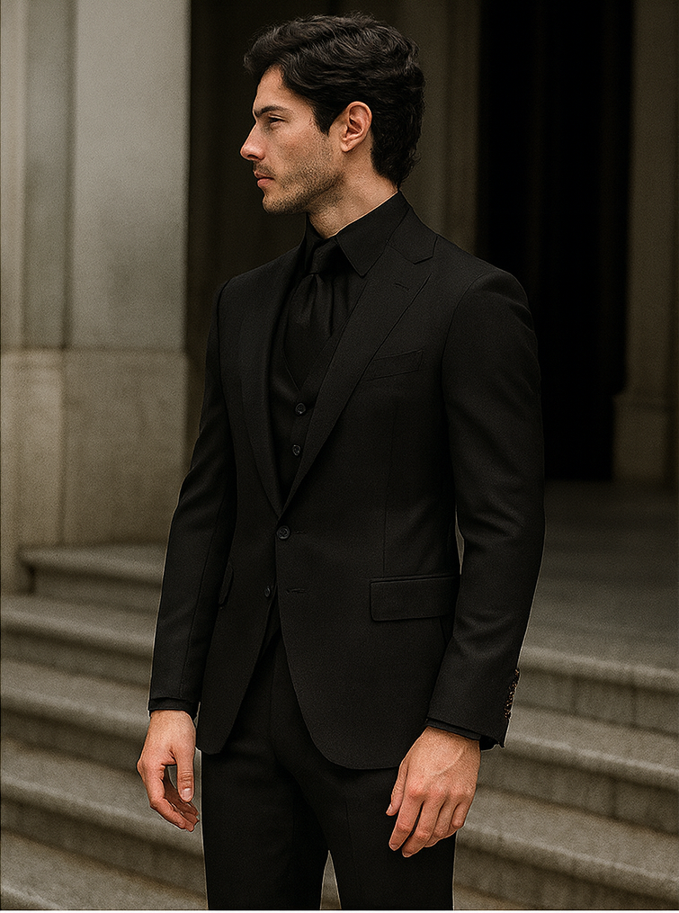 Mens John Wick Vested Black Suit Costume