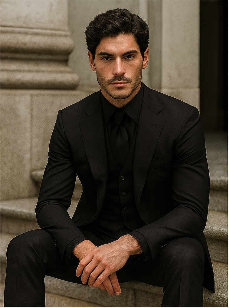 Mens John Wick Vested Black Suit Costume