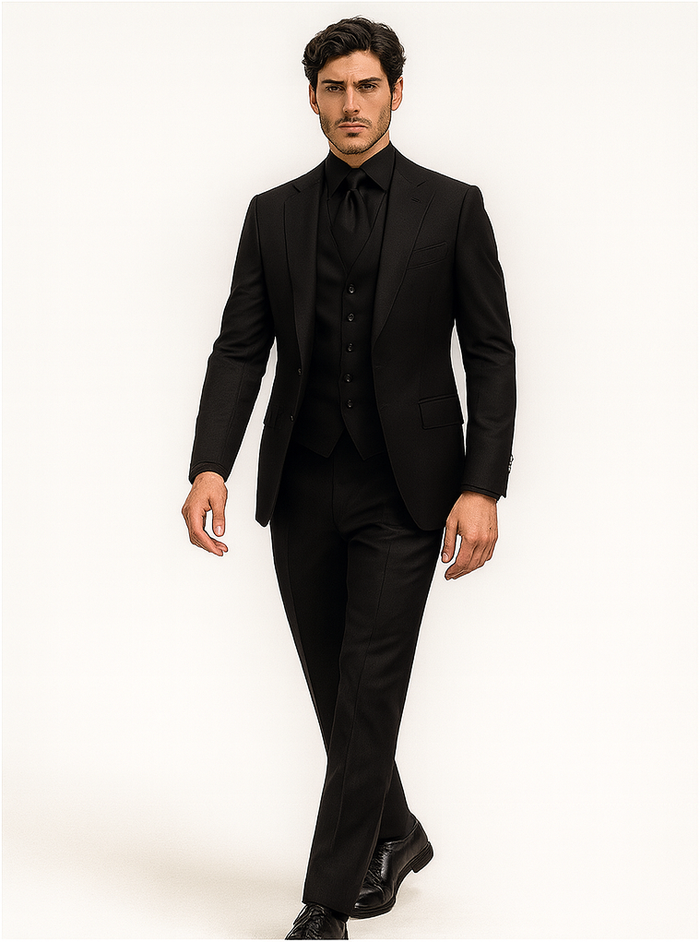 Mens John Wick Vested Black Suit Costume