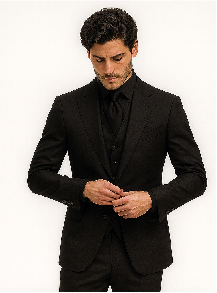 Mens John Wick Vested Black Suit Costume