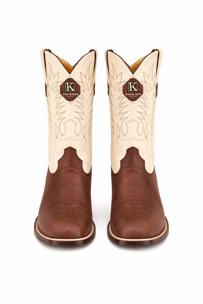 Men's Handmade Brown King Exotic Square Toe Boots