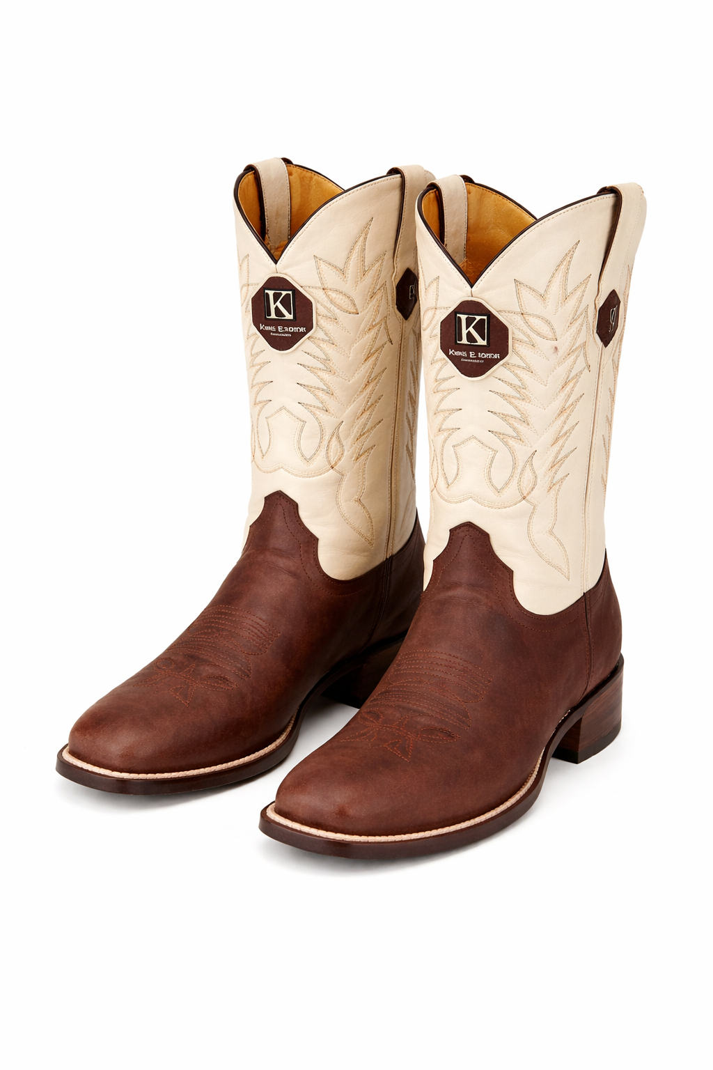 Men's Handmade Brown King Exotic Square Toe Boots