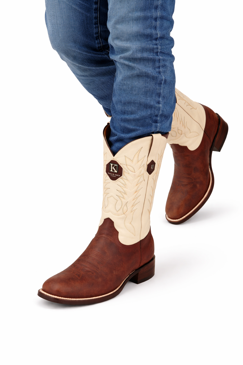 Men's Handmade Brown King Exotic Square Toe Boots