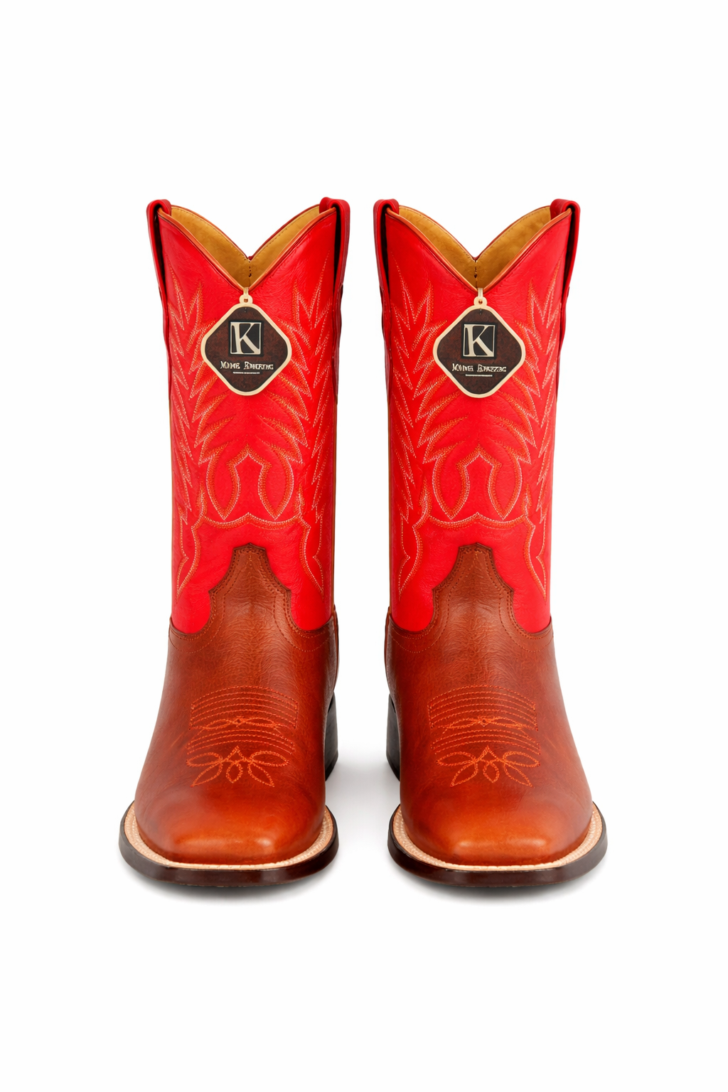 King Exotic Genuine Leather Square Toe Boots