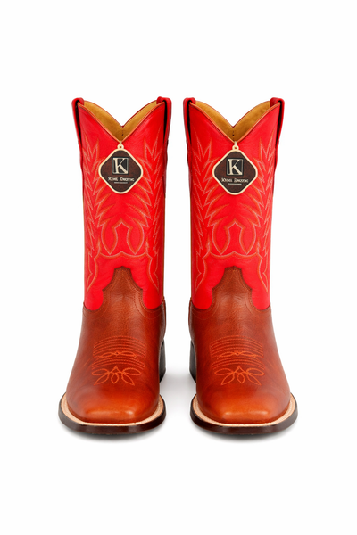 King Exotic Genuine Leather Square Toe Boots