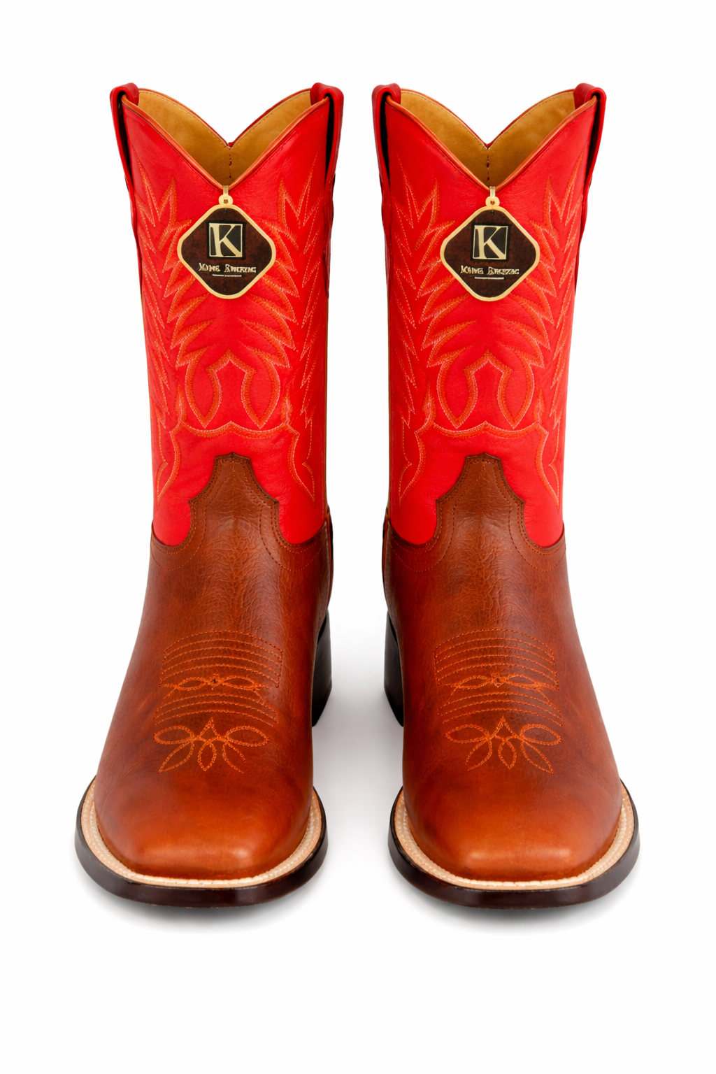 King Exotic Genuine Leather Square Toe Boots