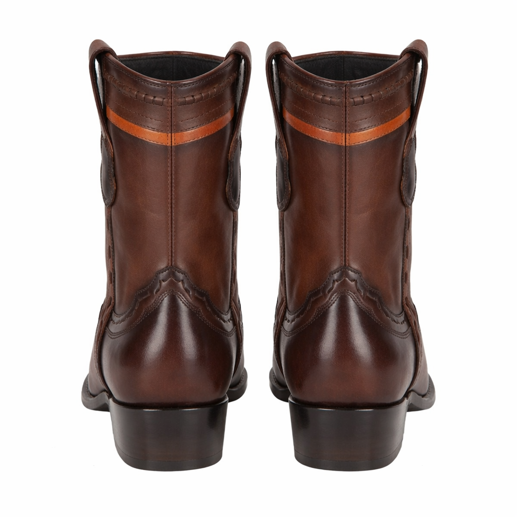 Handcrafted Faded Brown Exotic Leather Boots