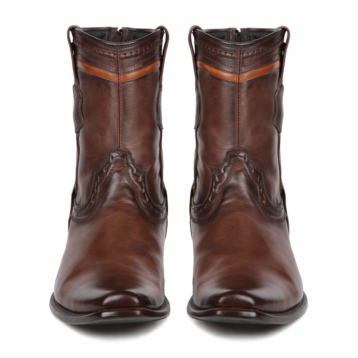 Handcrafted Faded Brown Exotic Leather Boots