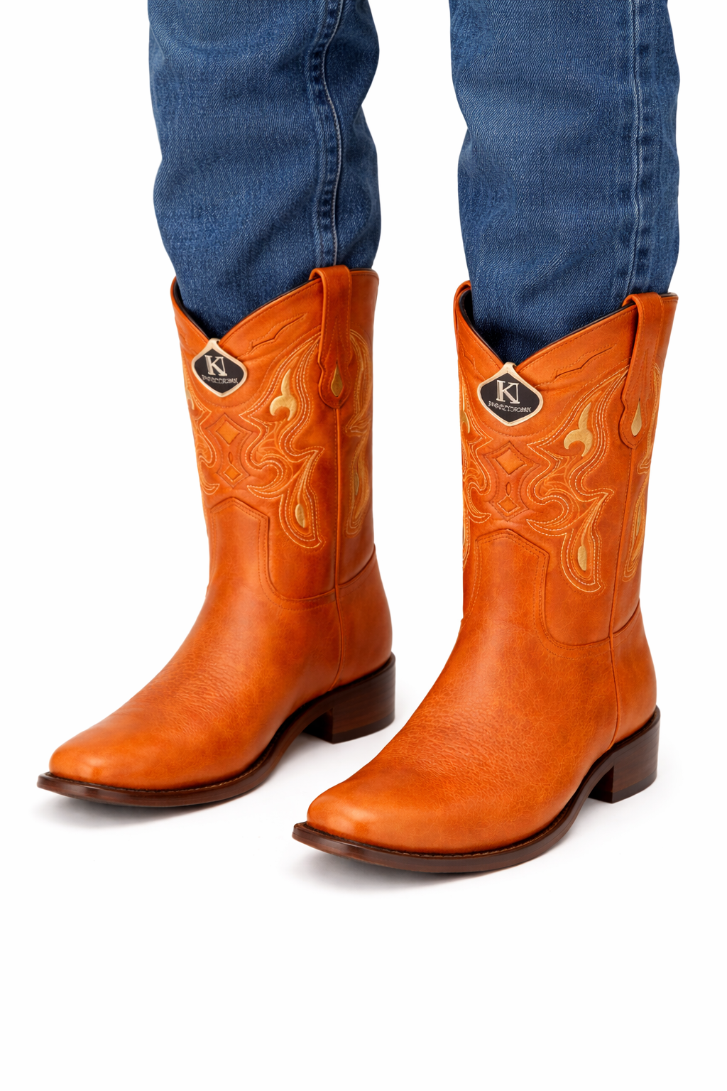 King Exotic Honey Leather Dubai Toe Boots